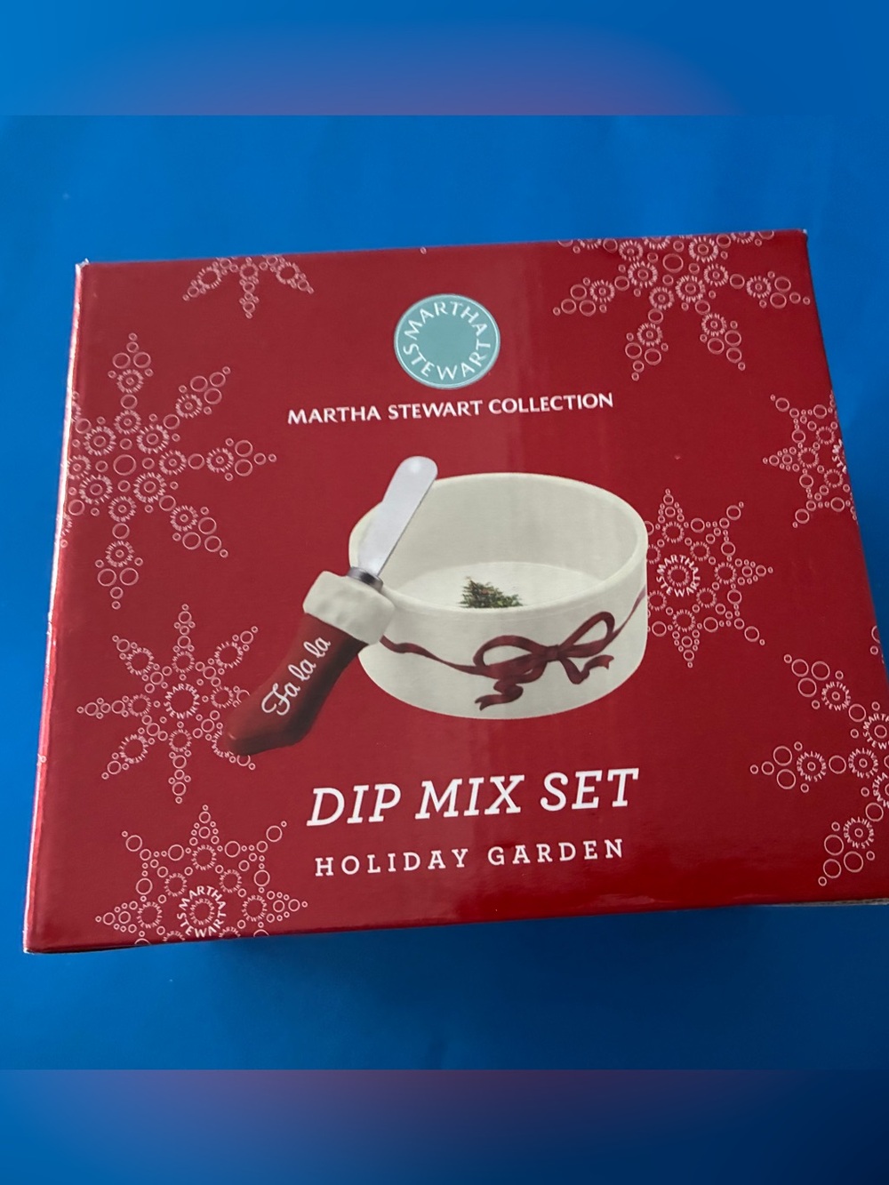 Christmas Dip Mix Set Holiday Bowl Knife Martha Stewart New In Box